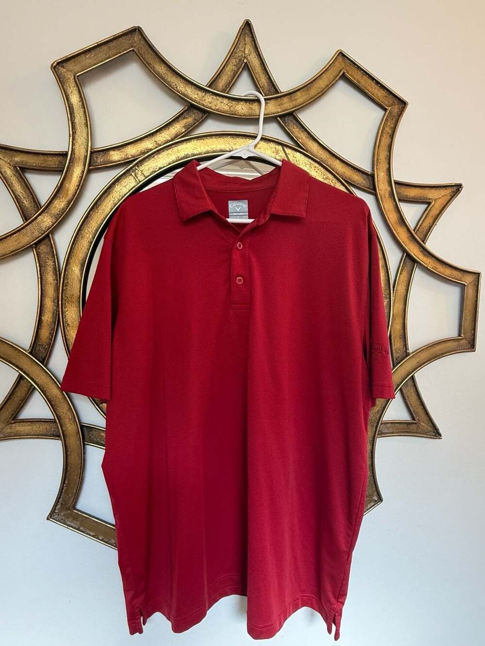Callaway Opti-Dri Men's Performance Golf Polo Shirt Red